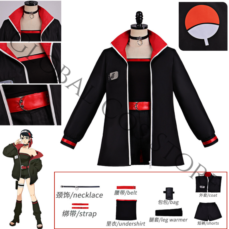 Anime Cosplay Manga - Kostium Cosplay Anime Postaci Uchiha Sarady,