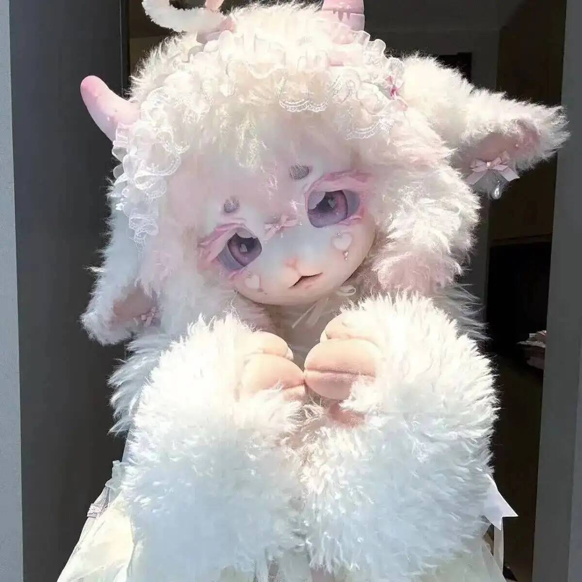 Anime Cosplay Lolita - Ręcznie Robiona Maska Kig Fursuit, Urocza