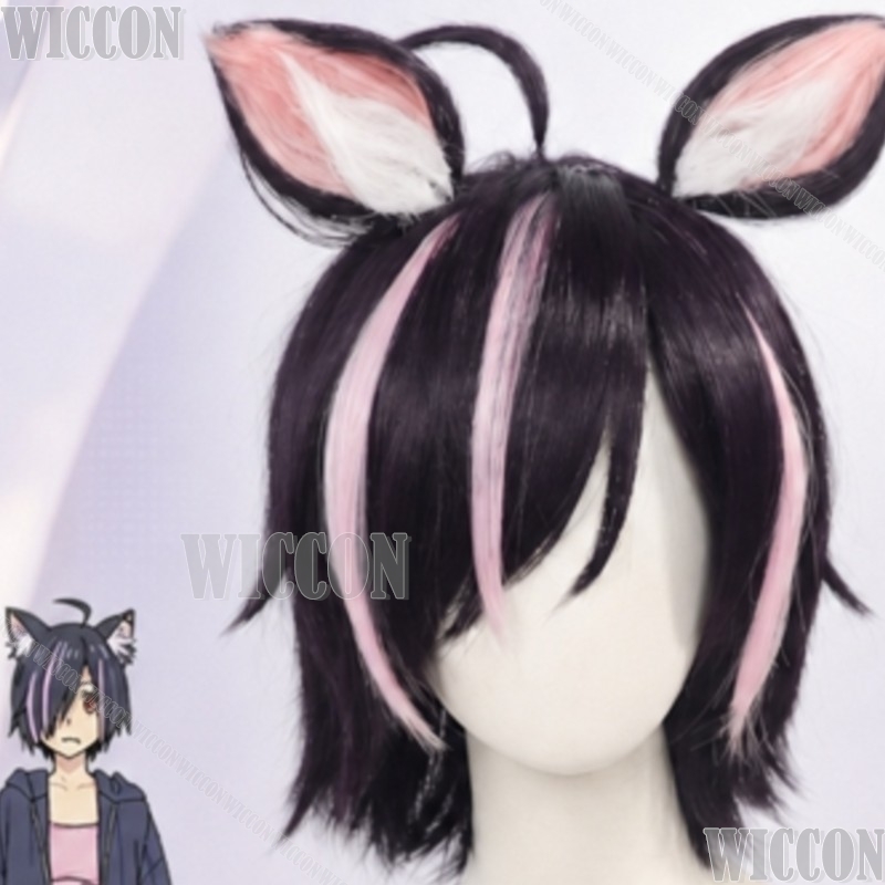 Cosplay Anime Pink Hair - Kostium Kotka-Płonącego-Żwaczy, Hameko, Swobodny Aniołek, Czarne