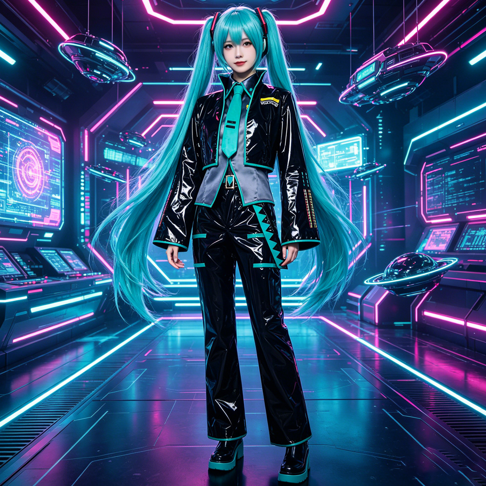 Anime Cosplay Boy - Kostium Cosplay Vocaloid Miku Męski, Strój