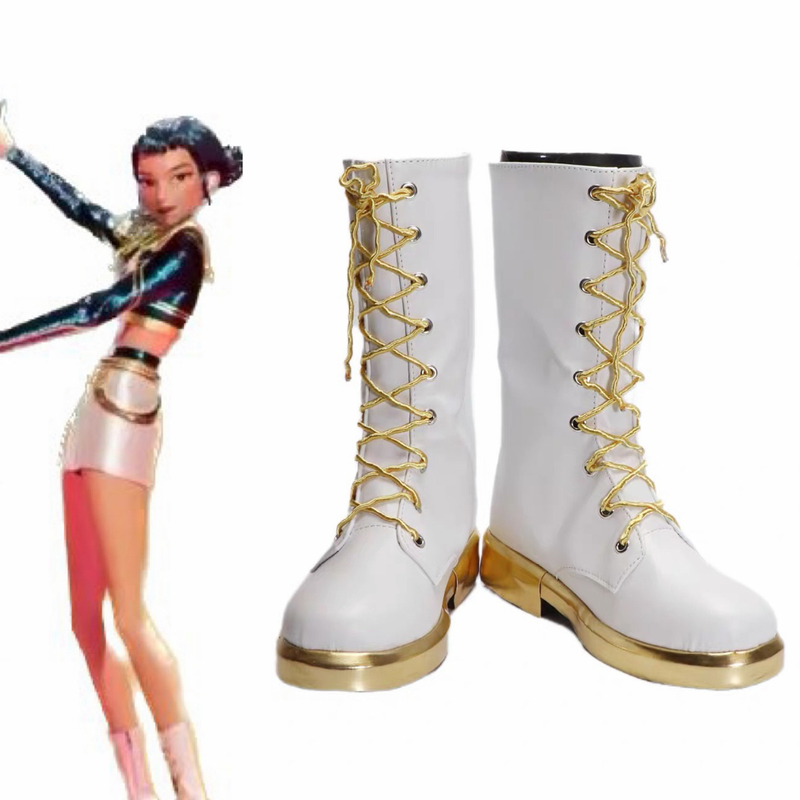 Anime Zoey Cosplay - Buty do kostiumu Zoey Black Golden,