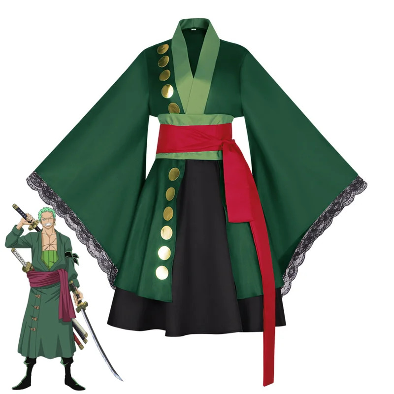 Anime Zoro Cosplay Female - Kostium Cosplay Anime Roronoa Zoro 2025