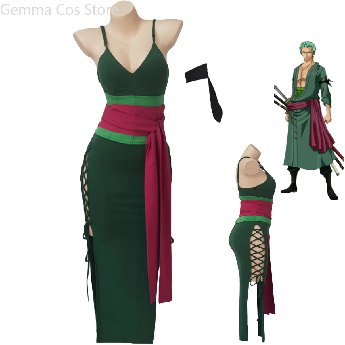 Anime Zoro Cosplay Female - Kostium Cosplay Anime Roronoa Zoro, Damska