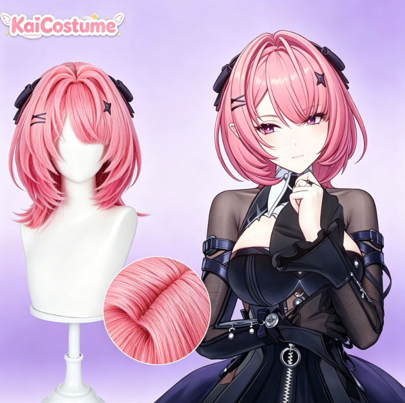 Cosplay Anime Pink Hair - Peruka Cosplay ZZZ Ramiel, Kolor Modelu