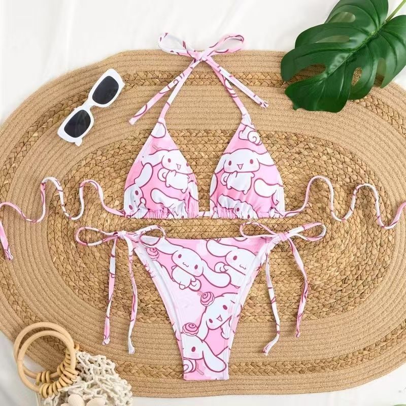 Cosplay Duo Anime - 2-częściowy zestaw bikini z nadrukiem Cinnamoroll,