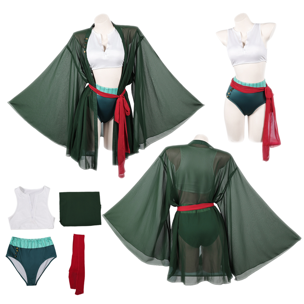 Anime Zoro Cosplay Female - Anime Pirat Roronoa Cosplay Zoro Ciemnozielone