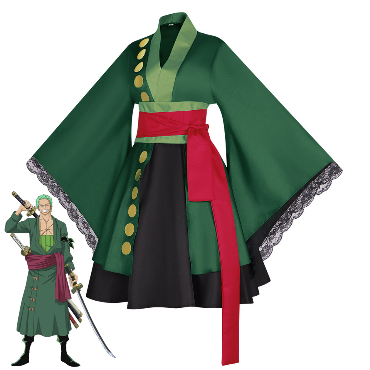 Kostium Cosplay XqAnime Rorono – Anime Zoro Cosplay Female recenzja i cena