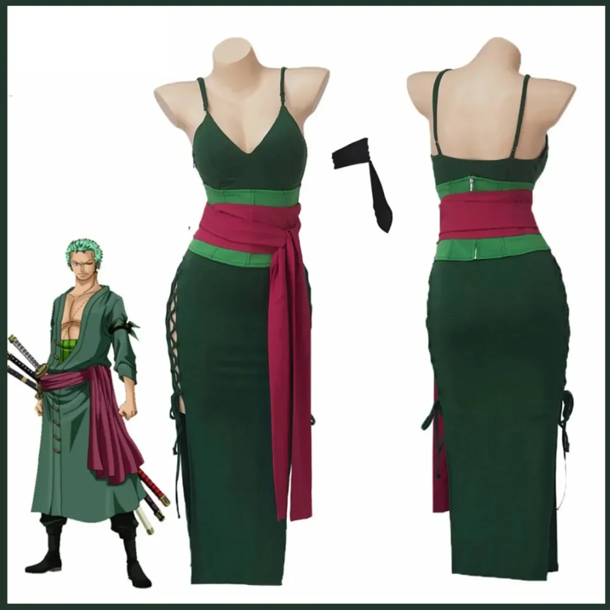 Kostium Cosplay Anime Roronoa  – Anime Zoro Cosplay Female recenzja i cena